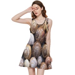 Snail Shells Pattern Arianta Arbustorum Inside Out Racerback Dress by artworkshop