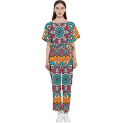 Mandala Spirit Batwing Lightweight Chiffon Jumpsuit by zappwaits