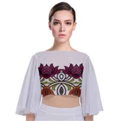 Im Fourth Dimension Colour 3 Tie Back Butterfly Sleeve Chiffon Top by imanmulyana