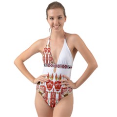 Im Fourth Dimension Colour 13 Halter Cut-out One Piece Swimsuit by imanmulyana