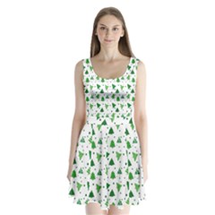 Christmas-trees Split Back Mini Dress  by nateshop