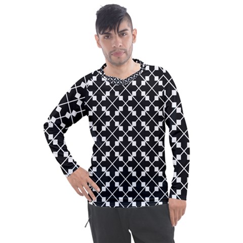 Abstract-black Men s Pique Long Sleeve Tee by nateshop