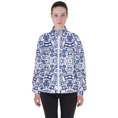 Blue-design Women s High Neck Windbreaker by nateshop