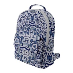 Blue-design Flap Pocket Backpack (large) by nateshop