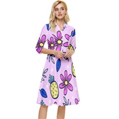 Flowers Purple Classy Knee Length Dress by nateshop