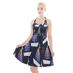 Non-seamless Halter Party Swing Dress  by nateshop