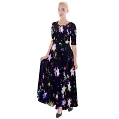 Stars Galaxi Half Sleeves Maxi Dress by nateshop