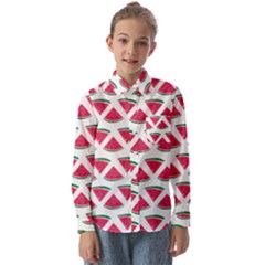 Illustration Watermelon Fruit-food Melon Kids  Long Sleeve Shirt by Sapixe