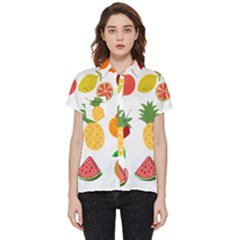 Fruits Cartoon Short Sleeve Pocket Shirt by Sapixe