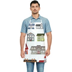 Houses Kitchen Apron by Sapixe