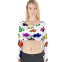 Fish Fishes Marine Life Swimming Water Long Sleeve Crop Top View1