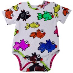 Fish Fishes Marine Life Swimming Water Baby Short Sleeve Onesie Bodysuit by Sapixe