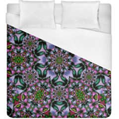 Tropical Blooming Forest With Decorative Flowers Mandala Duvet Cover (king Size) by pepitasart