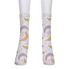 Seamless Stylish Pattern-with-fresh-yellow-bananas-background Crew Socks by Wegoenart