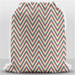 Chevron-gray Drawstring Bag (large) by nateshop