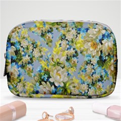 Background-flower White Make Up Pouch (small) by nateshop