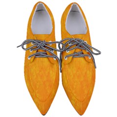 Background-yellow Pointed Oxford Shoes by nateshop