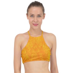 Background-yellow Racer Front Bikini Top by nateshop