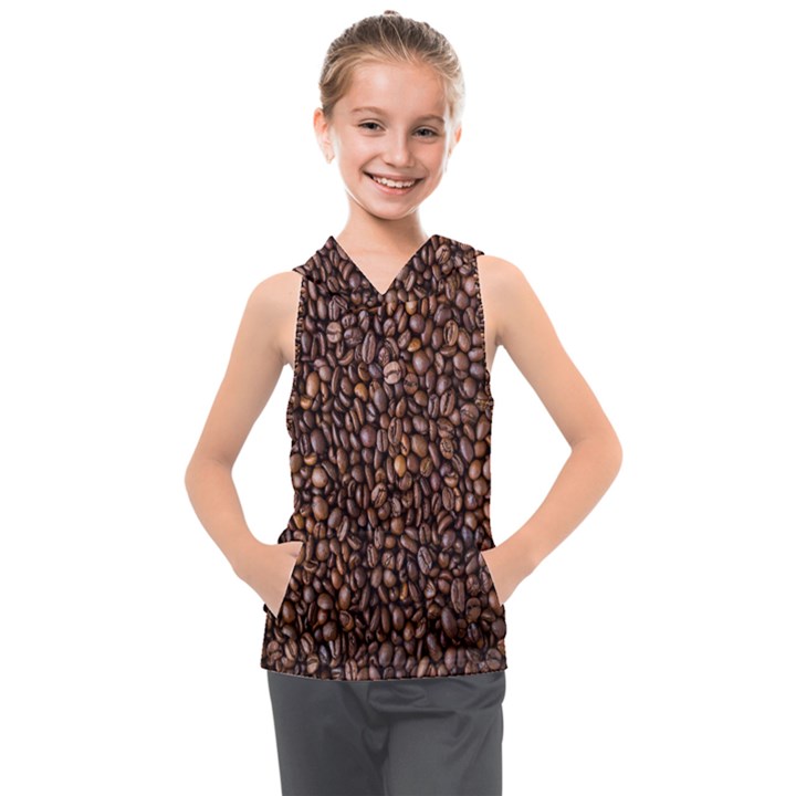 Coffee Beans Food Texture Kids  Sleeveless Hoodie