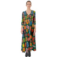 Presents-gift Button Up Boho Maxi Dress by nateshop