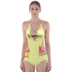 Ice-cream Cut-out One Piece Swimsuit by nateshop