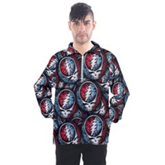 Grateful Dead Pattern Men s Half Zip Pullover by Jancukart