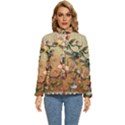 Flower Cubism Mosaic Vintage Women s Puffer Bubble Jacket Coat View1