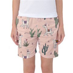 Llamas Pattern Women s Basketball Shorts by Jancukart