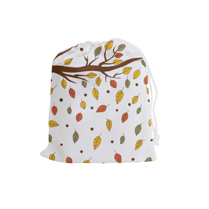 Autumn Isolated Blade Branch Drawstring Pouch (Large)