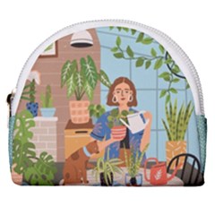 Crazy Plant Lady At Greenhouse  Horseshoe Style Canvas Pouch by flowerland