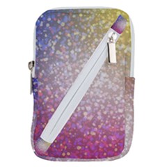 Glitter Particles Pattern Abstract Belt Pouch Bag (large) by Amaryn4rt