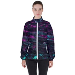 Space Futuristic Shiny Abstraction Women s High Neck Windbreaker by Amaryn4rt