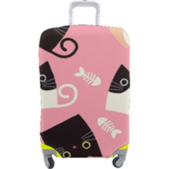 Cat Pattern Backgroundpet Luggage Cover (large) by Amaryn4rt