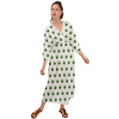 Aliens Ufo Fantasy Pattern Grecian Style  Maxi Dress by Wegoenart