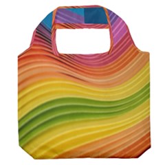  Rainbow Pattern Lines Premium Foldable Grocery Recycle Bag by artworkshop