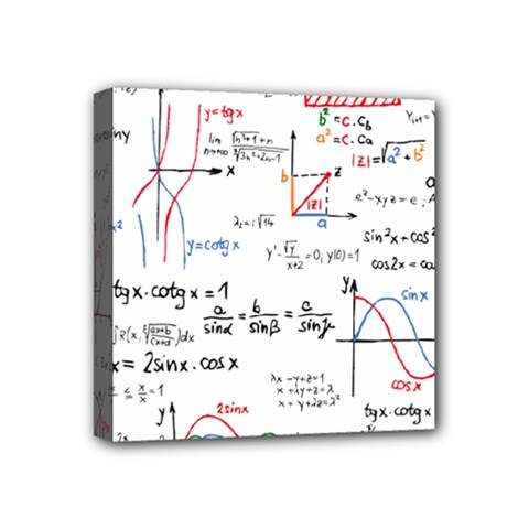 Math Formula Pattern Mini Canvas 4  X 4  (stretched) by Wegoenart