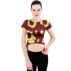 Illustration Art Pattern Design Painting- Crew Neck Crop Top by Wegoenart