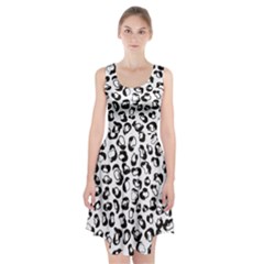 Black And White Leopard Print Jaguar Dots Racerback Midi Dress by ConteMonfrey