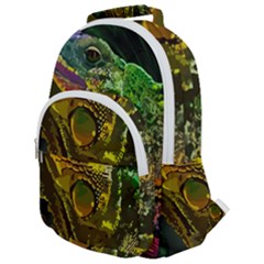 Chameleon Reptile Lizard Animal Rounded Multi Pocket Backpack by Wegoenart