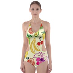 Seamless-fruit Cut-out One Piece Swimsuit by nateshop