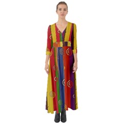 Abstract-e2 Button Up Boho Maxi Dress by nateshop