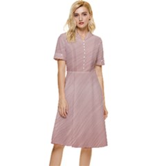 Background-pink Soft Button Top Knee Length Dress by nateshop