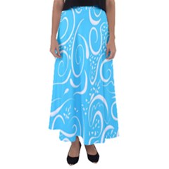 Illustration Scribble Reason Design Pattern Flared Maxi Skirt by Wegoenart