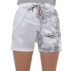 Im Fourth Dimension Black White 34 Sleepwear Shorts by imanmulyana