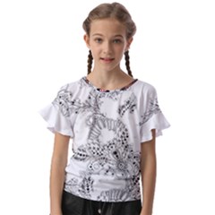 Im Fourth Dimension Black White 34 Kids  Cut Out Flutter Sleeves by imanmulyana