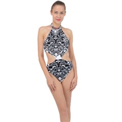 Im Fourth Dimension Black White 35 Halter Side Cut Swimsuit by imanmulyana