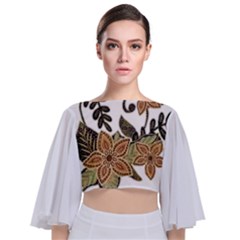 Im Fourth Dimension Colour 54 Tie Back Butterfly Sleeve Chiffon Top by imanmulyana