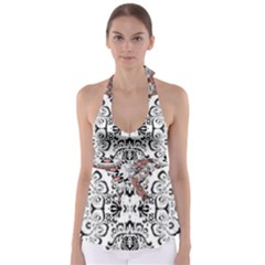 Im Fourth Dimension Black White 57 Babydoll Tankini Top by imanmulyana