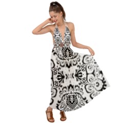 Im Fourth Dimension Black White 57 Backless Maxi Beach Dress by imanmulyana