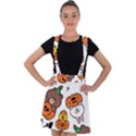 Illustration Pumpkin Bear Bat Bunny Chicken Velvet Suspender Skater Skirt View1